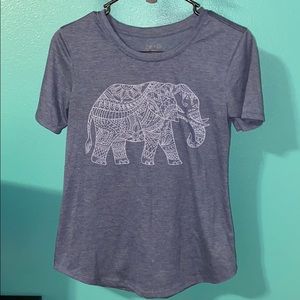 Blue Aztec elephant T-shirt